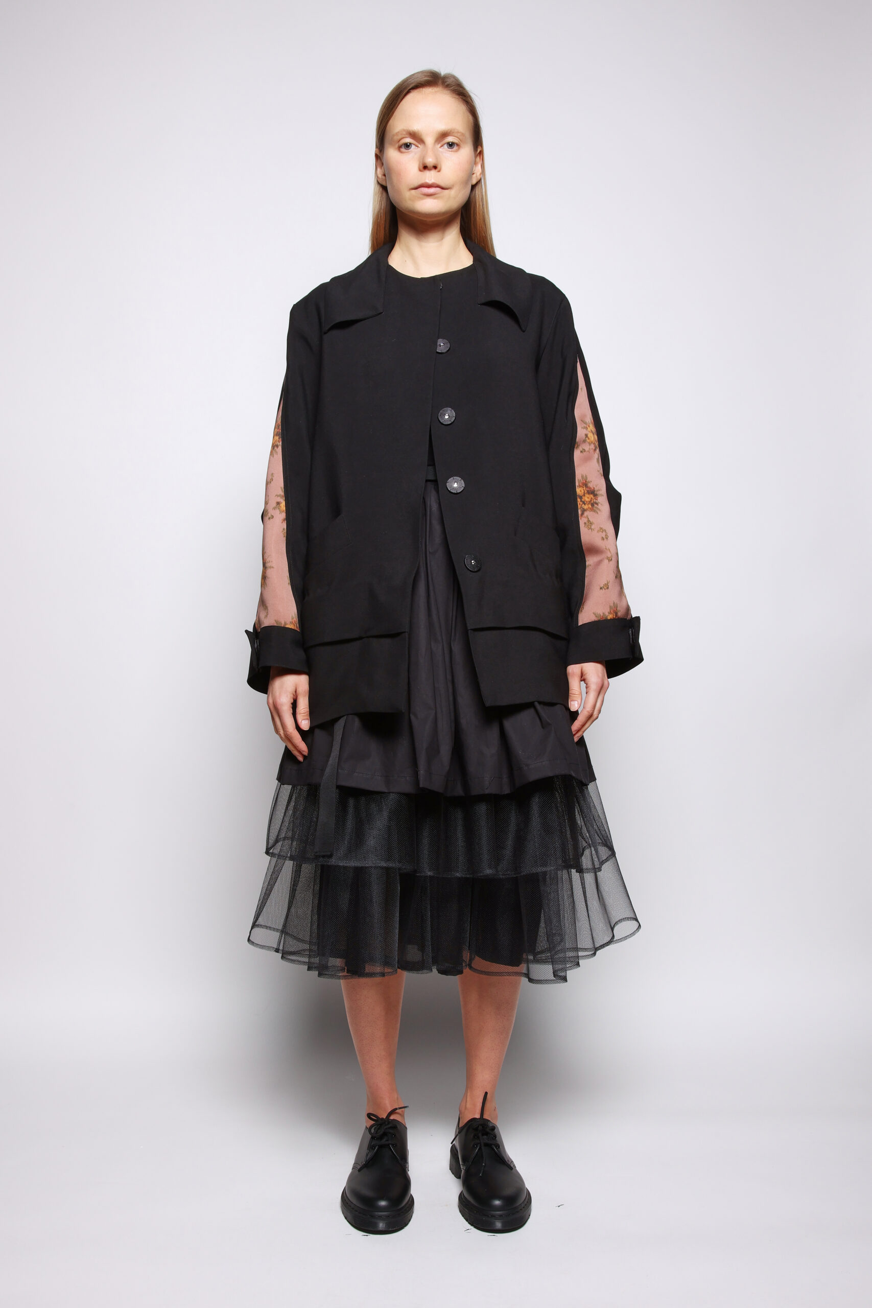 Deconstructed Collar Jacket With Pleat Details | meruert tolegen